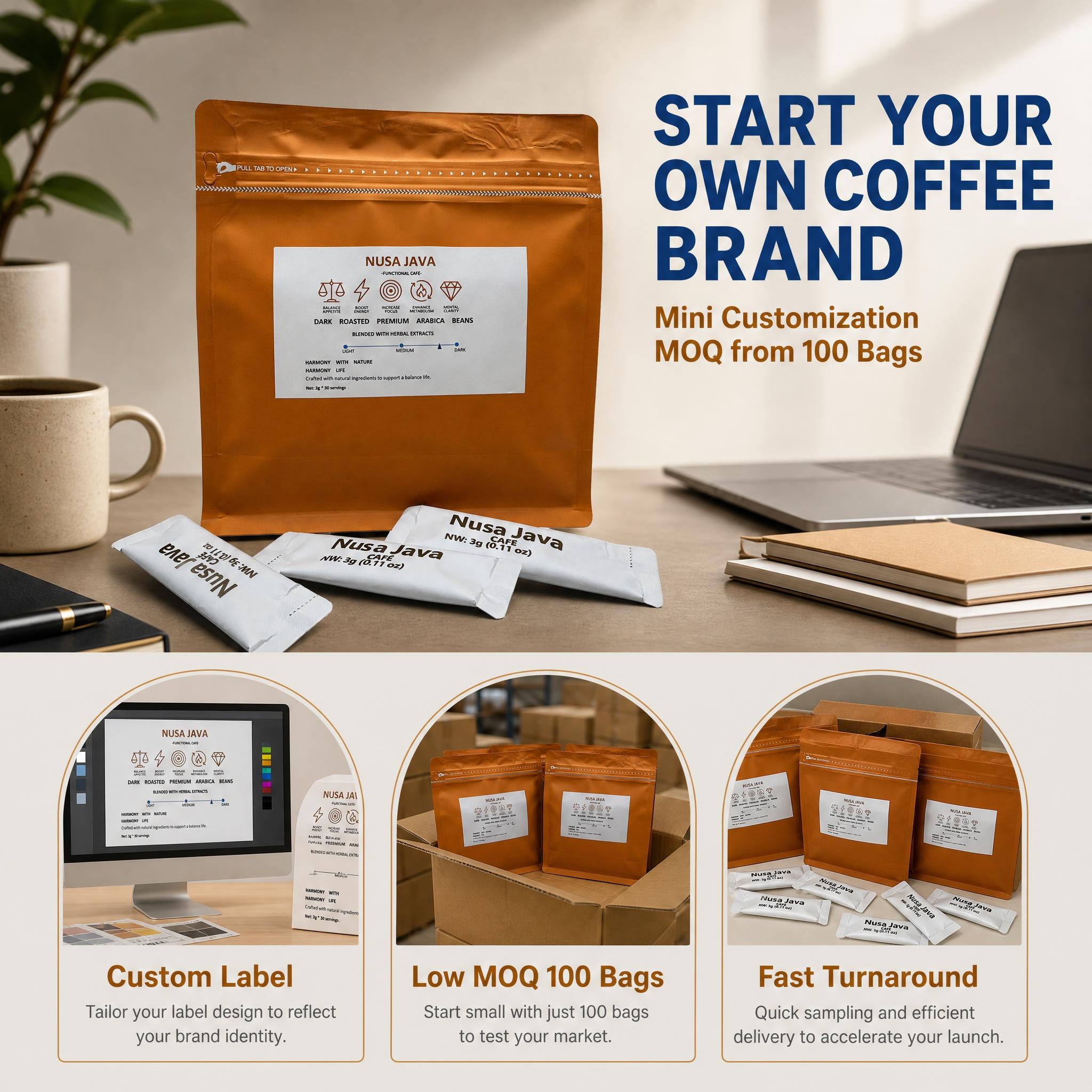 Instant Weight Loss Slimming Coffee, Infused with Herbal Extracts, Private Label Supported - Business Opportunity